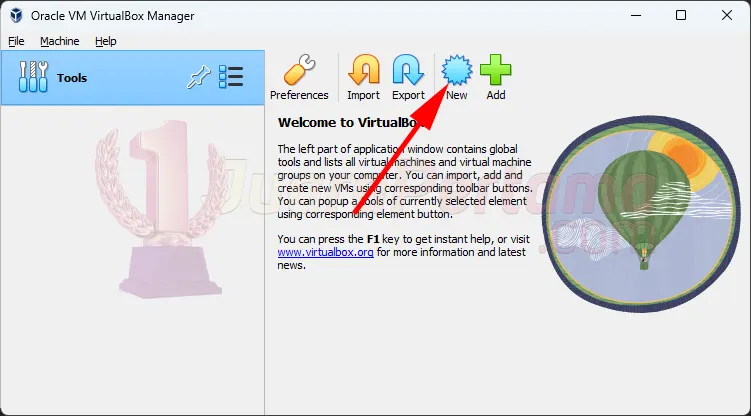 Instalasi Ubuntu Server di VirtualBox - VirtualBox Manager
