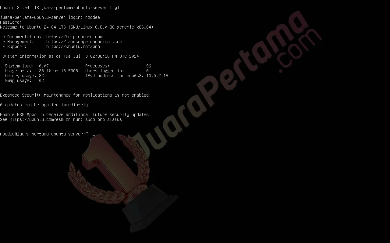 Instalasi Ubuntu Server di VirtualBox - Setup 20