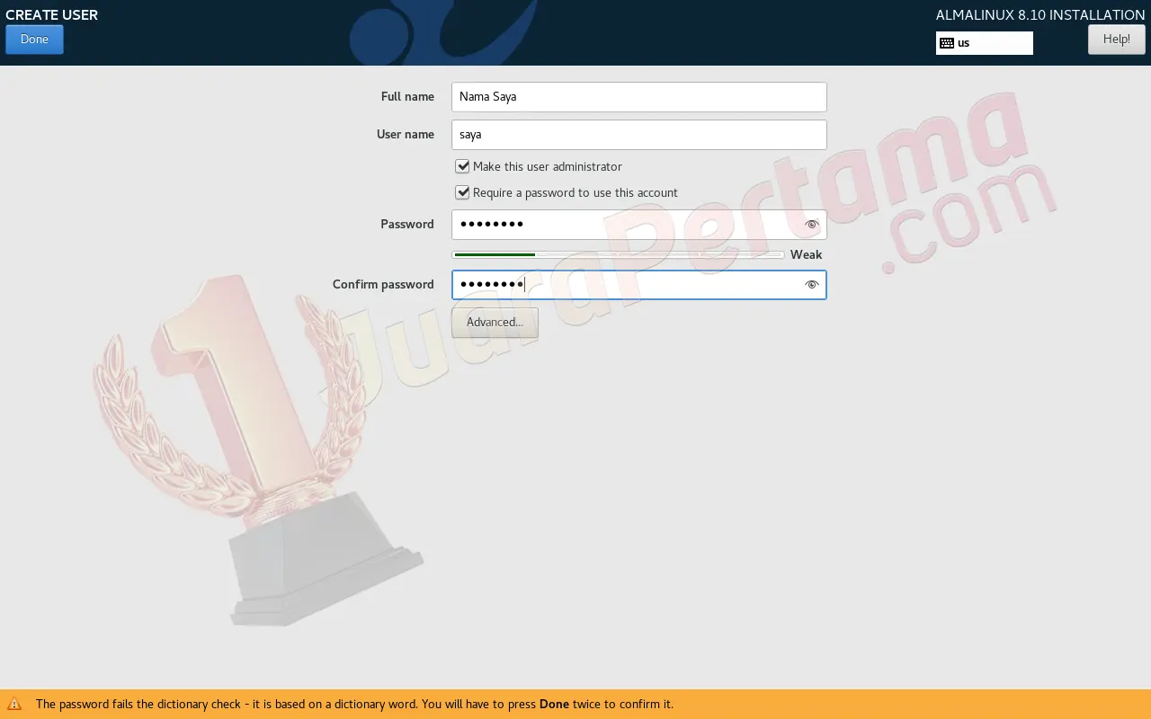 Install AlmaLinux di VirtualBox - 11