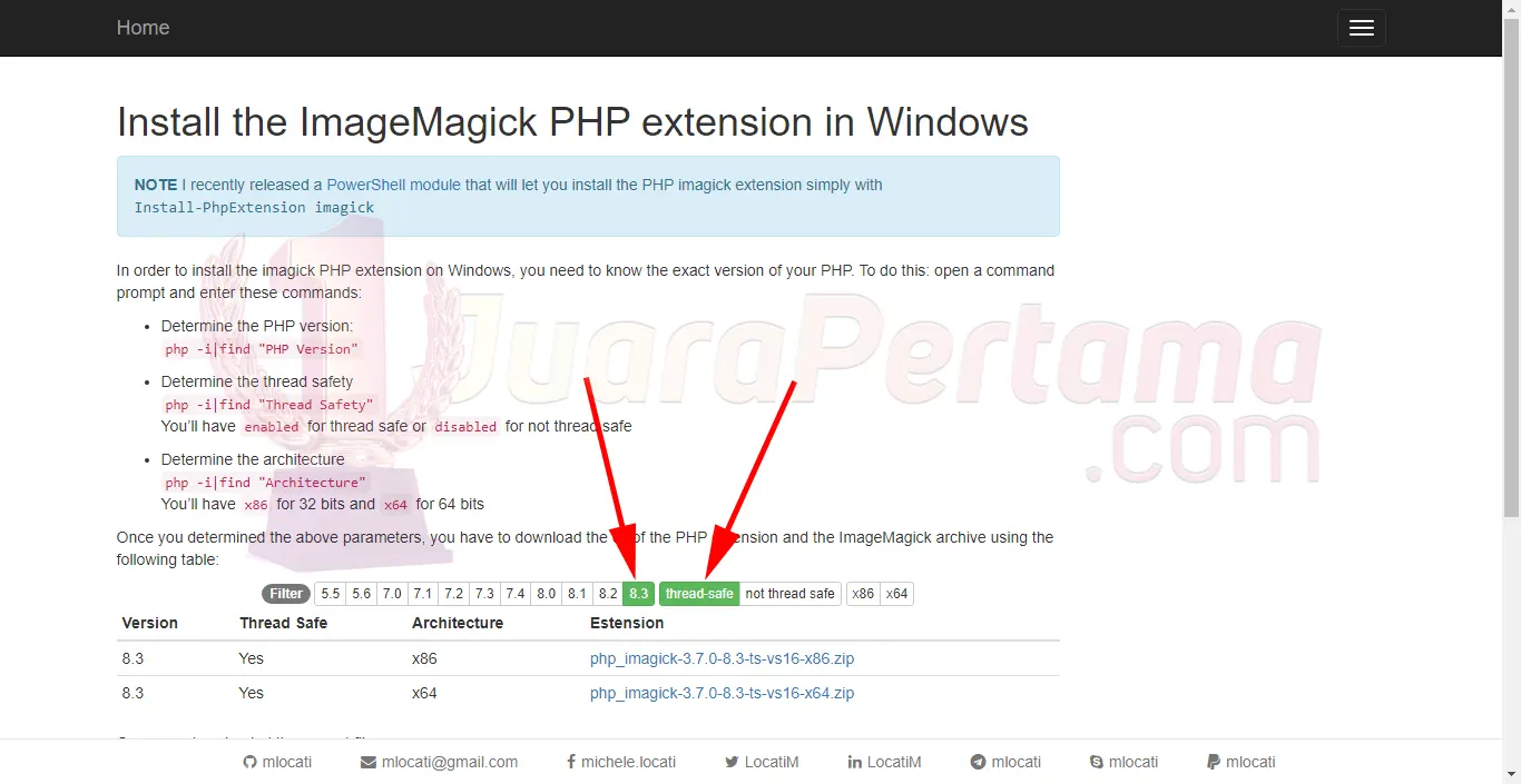 Menambahkan ImageMagick di PHP Windows - Download