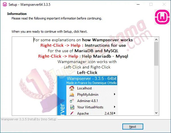 Panduan Instalasi WampServer - Post Install Information