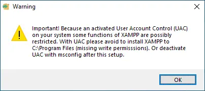Panduan Instalasi XAMPP Server warning