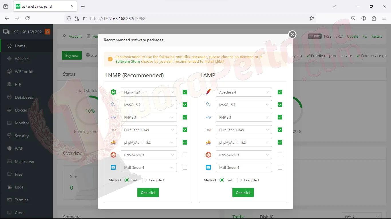 Install aaPanel di Ubuntu 22.04 - LNMP