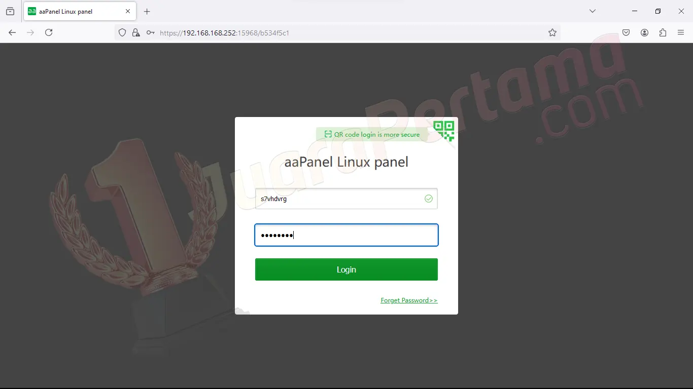 Install aaPanel di Ubuntu 22.04 - Login