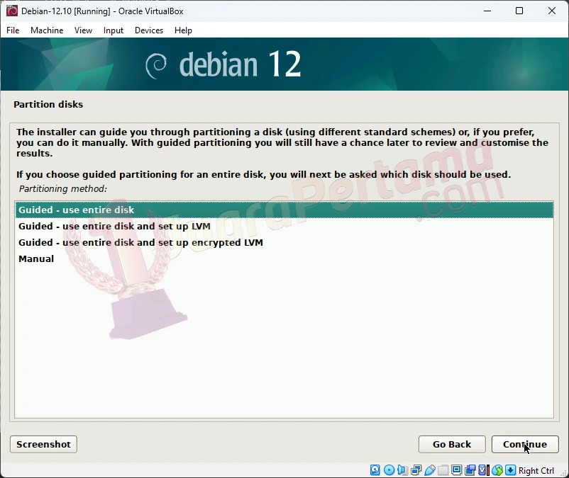 Install Debian 12.10 di VirtualBox - Create VM - Setup - 16