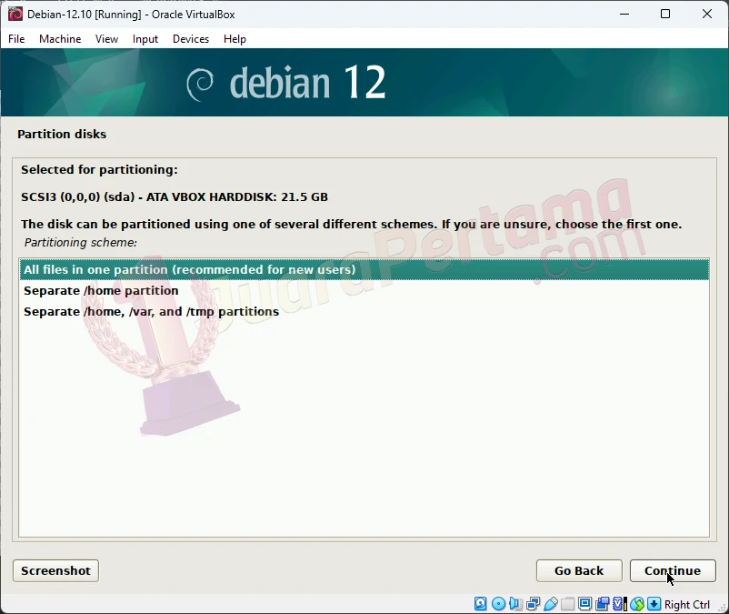 Install Debian 12.10 di VirtualBox - Create VM - Setup - 18