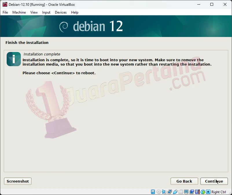 Install Debian 12.10 di VirtualBox - Create VM - Setup - 32