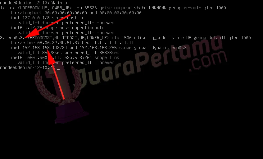 Membuat Static IP di Debian - default IP address